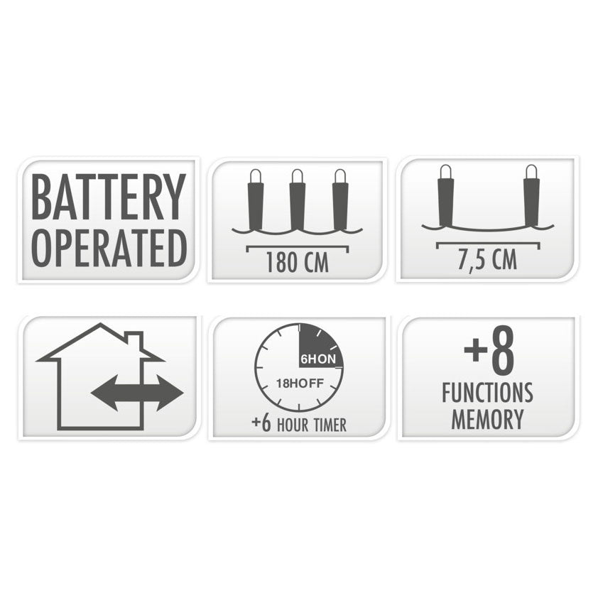 S.I.A. LED -belysning 24 varm vit, 180 cm