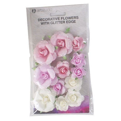 Paper flowers with glitter