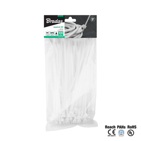 Bradas witte plastic band 2,5x160 100szt