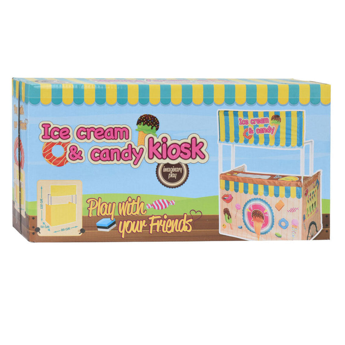 Tente de jeu pour enfants pour boutique de stand à crème glacée, 123 cm