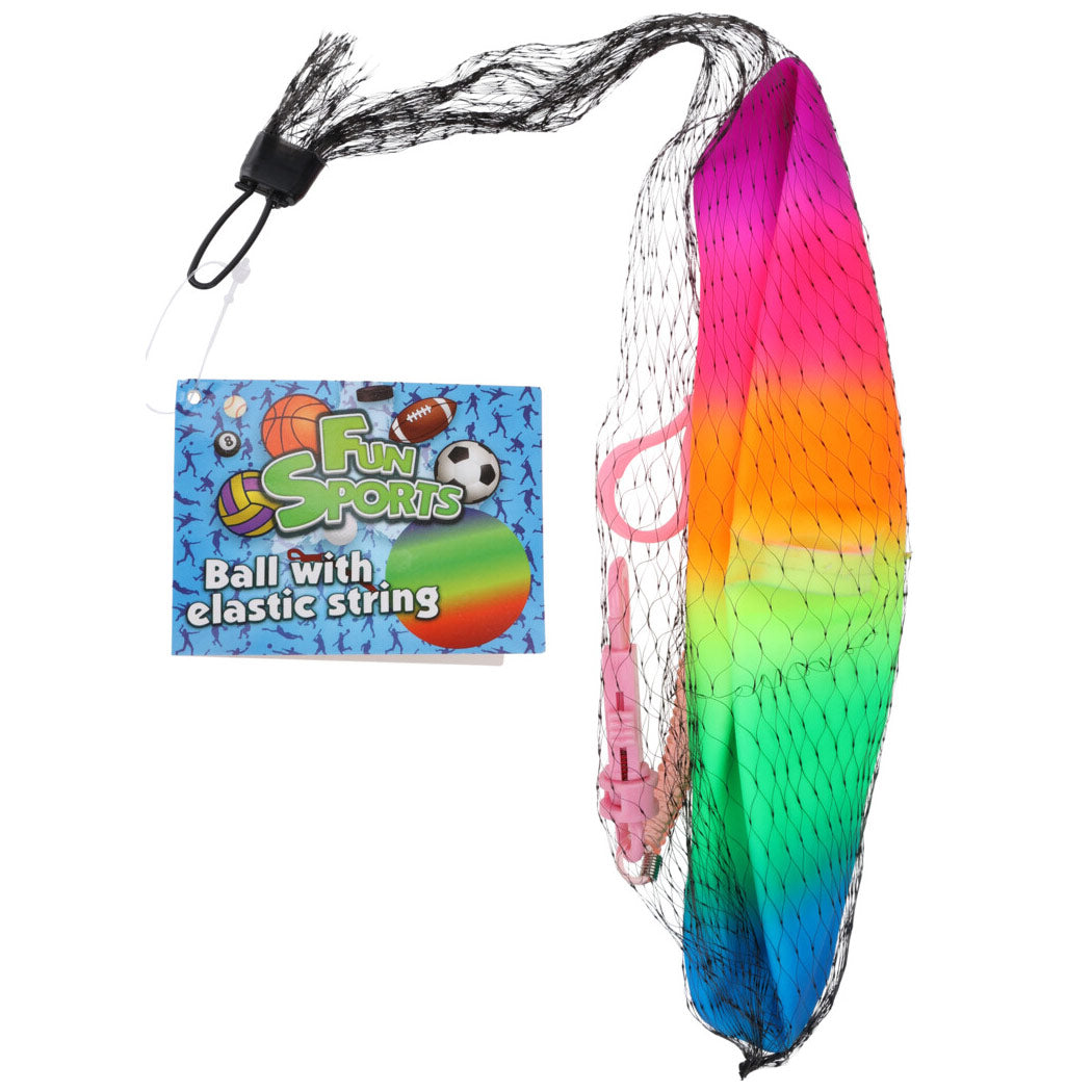 Regenbogen -Bungeebal auf Kabel