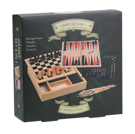 4-in-1-Spielbox aus Holz