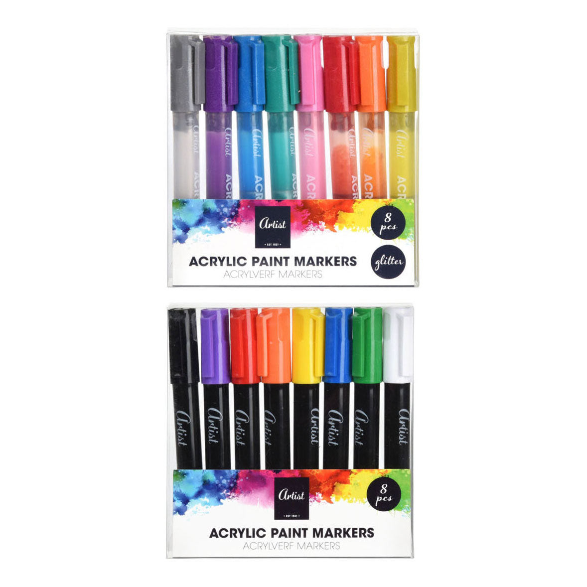 Acrylfarbenmarker Glitzer, 8 Stk.