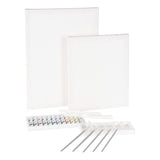 Painting set with canvas, paint and brushes