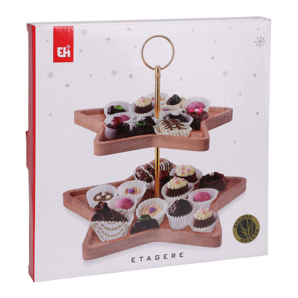 Etagere Stern Bambus 2-lagig