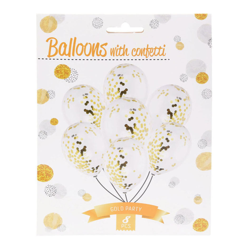 ballonnen met gouden confetti