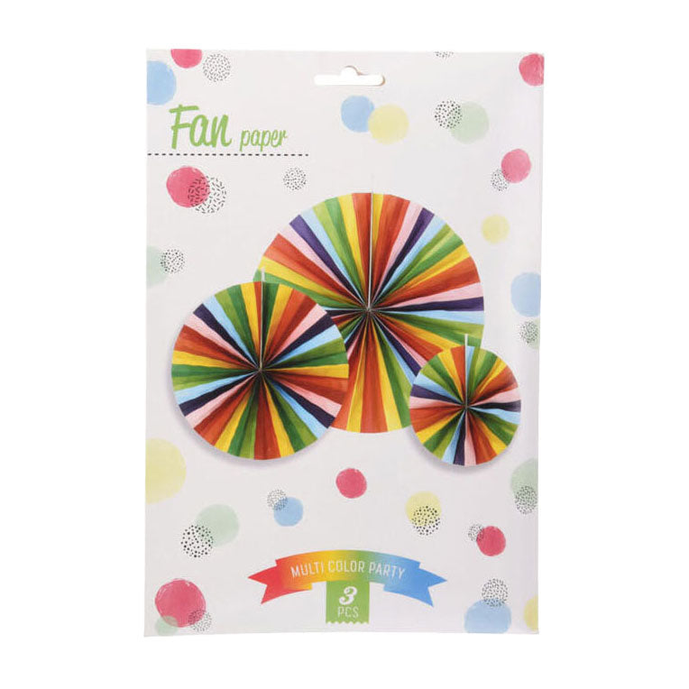 Fächerpapier, mehrfarbig, 3er-Set
