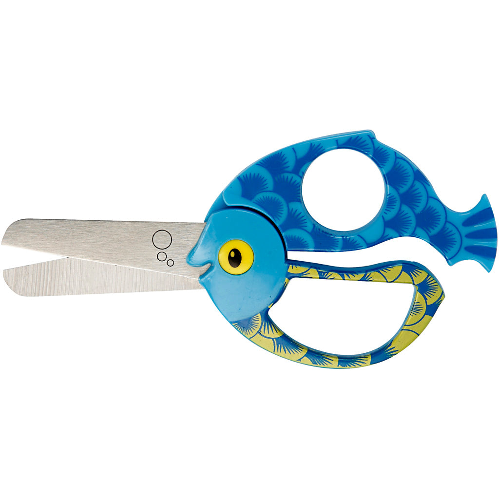 Creativ Company Fiskars Kinderschere mit Tiermotiv, Fisch, L: 13 cm, 1 Stück