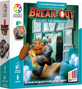 Smartgames Breakout – logisches Denkspiel – 80 abenteuerliche Dungeon-Herausforderungen – lehrreiches Solospiel – ab 10 Jahren