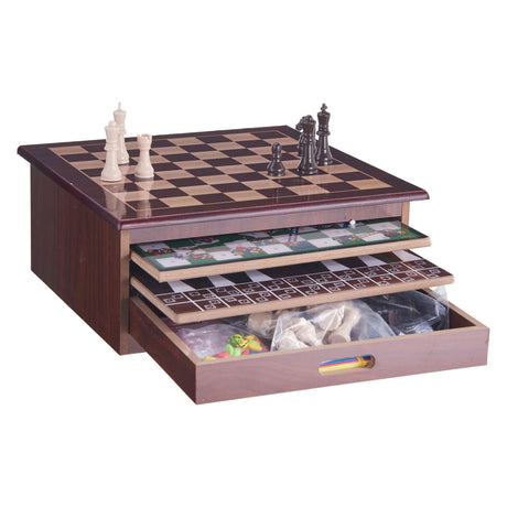 12in1 spel in houten kist - 30x30x15cm