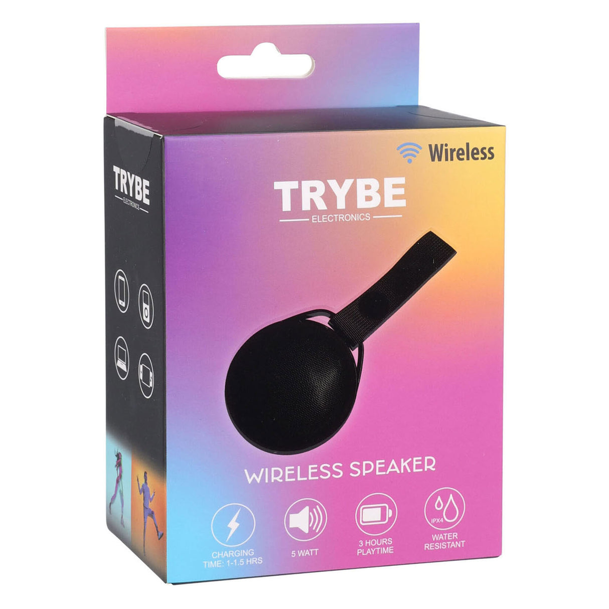 Draadloze speaker met verlichting spatwaterdicht - met usb-c oplaadkabel
