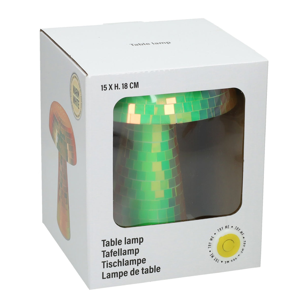 Glazen tafellamp in paddenstoelvorm