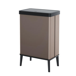 Curver Verto hoher Abfallbehälter 54 l Push Pearl Rose