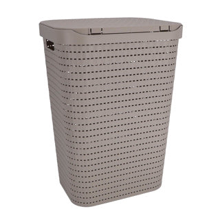 Rotho Country - Wäschekorb mit Deckel - 55 l Kunststoff - Cappuccino