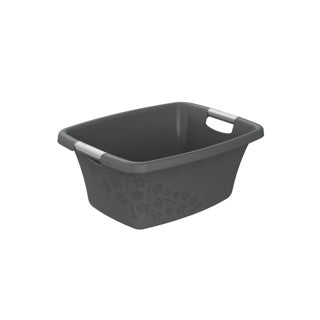 Rotho Blumen Wäschekorb 25l Cool Grey
