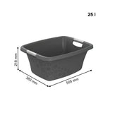Rotho Blumen Wäschekorb 25l Cool Grey