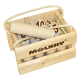 Tactic Mölkky – Fang- und Wurfspiel – Original finnisches Holzwurfspiel in luxuriöser Holztragetasche – nachhaltiges Birkenholz – mit kostenloser Punkte-App