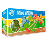 Conjunto de croquet de animales de madera táctica