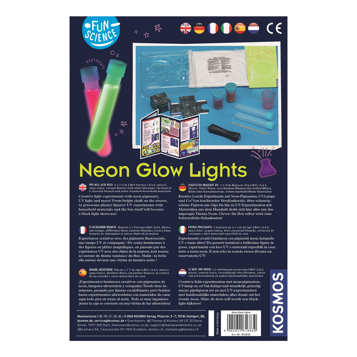 Kosmos-Neon-Glanz-Experimente