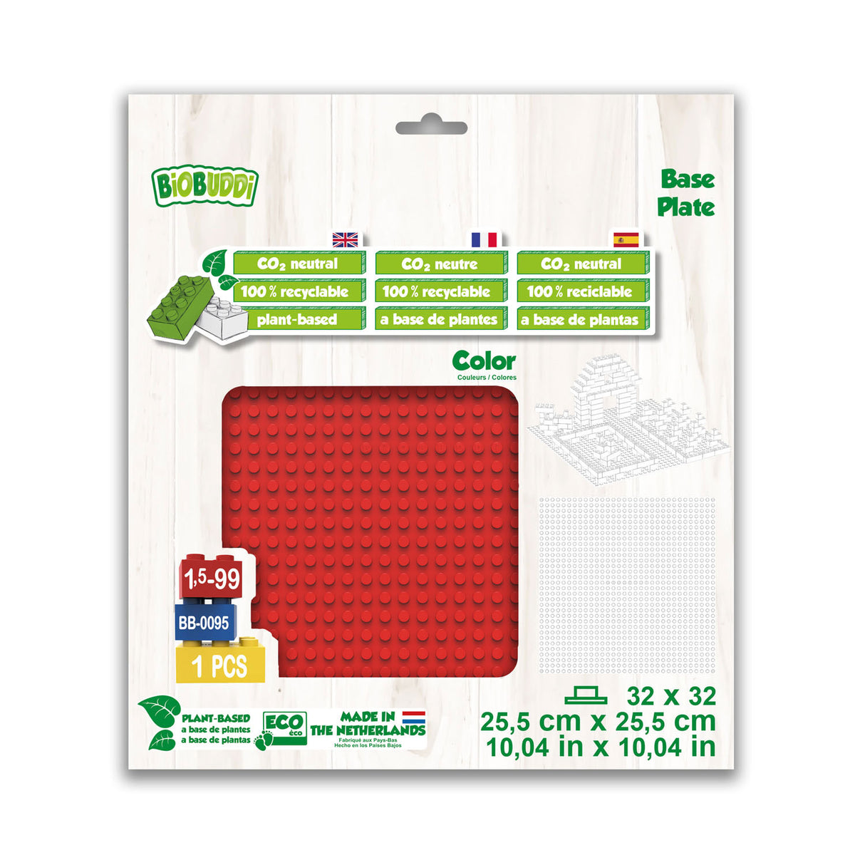 BioBuddi Ground Plate Red, 32x32