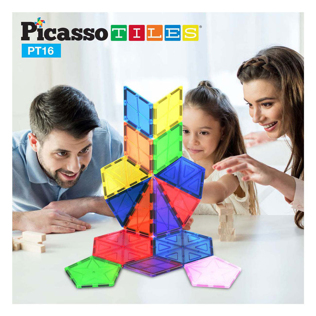 Selecta Picassotiles Geometry – magnetische Bauplättchen, 16 Stk.