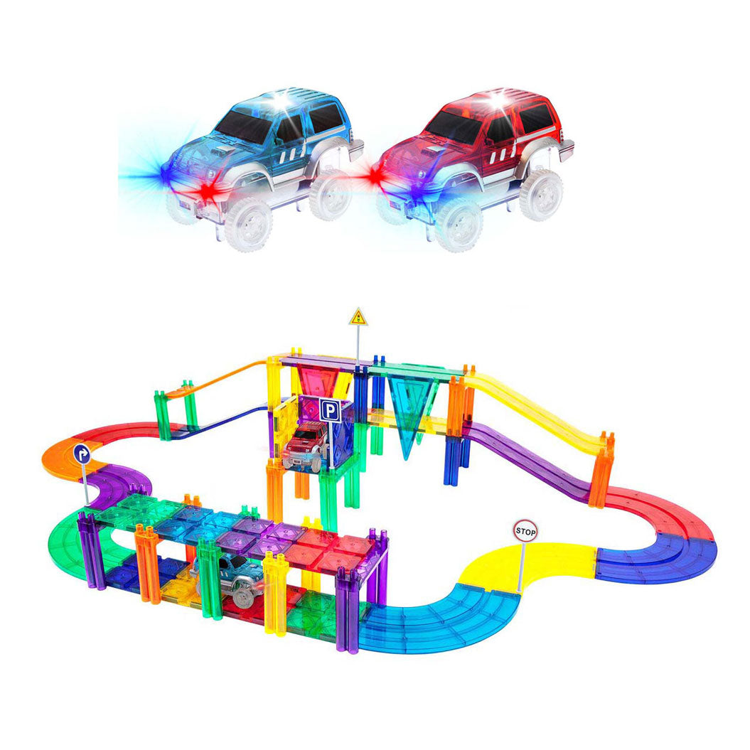 Selecta picassotiles Rennstrecke – magnetische Bauplättchen, 50 Stk.