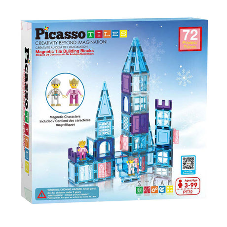 Picasso-Fliesen-Taktik – Konstruktionsspielzeug – Magnetplättchen – Magnetplättchen – Winterthema – Stielspielzeug – kreatives Bauspielzeug – 72 Teile – ab 3 Jahren