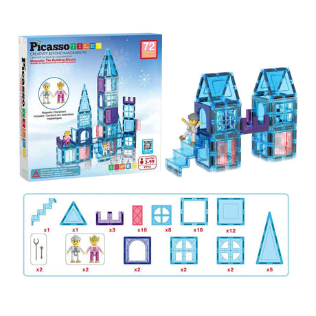 Selecta picassotiles Winterthema – magnetische Bauplättchen, 72 Stk.