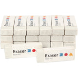 Radiergummi der Firma Creativ, Maße 62x22x10 mm, 20 Stück, 1 Box
