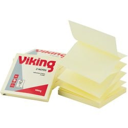 Z-notes viking 76x76mm geel zigzag herpositioneerbaar 100 vel