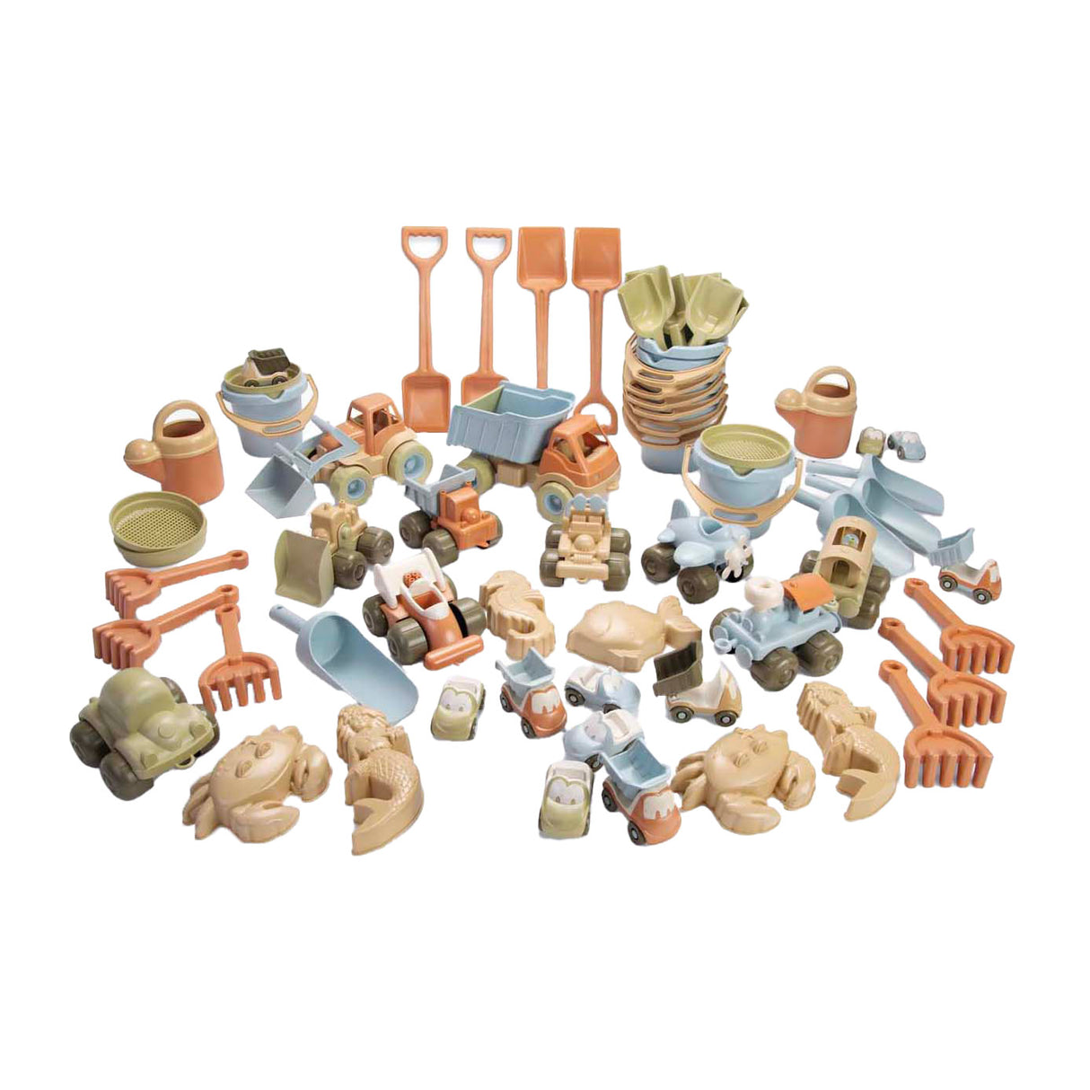 Dantoy Sandspielset mit Fahrzeugen, 62-teilig.