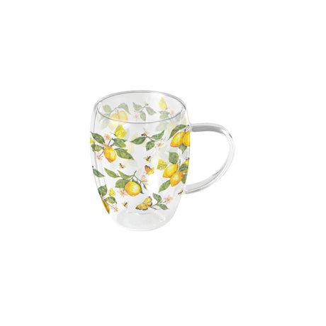 Ambiente doppelwandiges Glas 0,35 l frische Zitronen weiß