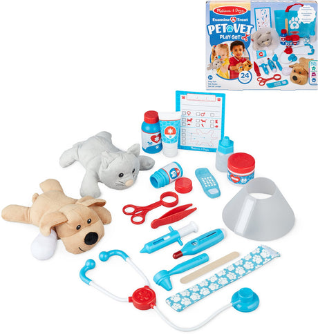 Melissa Doug – Tierarzt-Spielset – 24-teilig – inklusive Aufbewahrungstasche