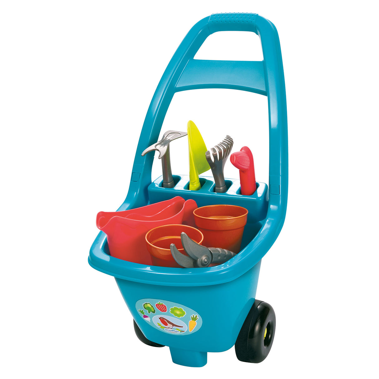 Ecoiffier trolley with garden tools