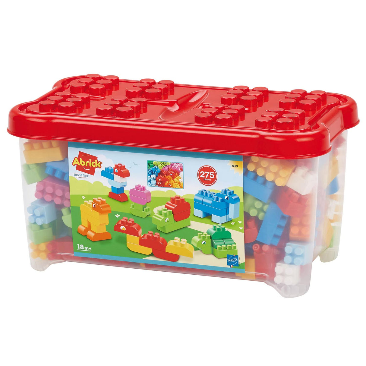 Abrick building blocks in storage box, 275dlg.