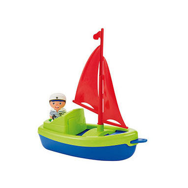 Ecoiffier sailboat with play figure, 22cm