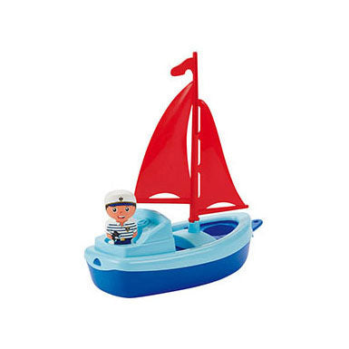 Ökoiffier Segelboot mit Spielfigur, 22 cm