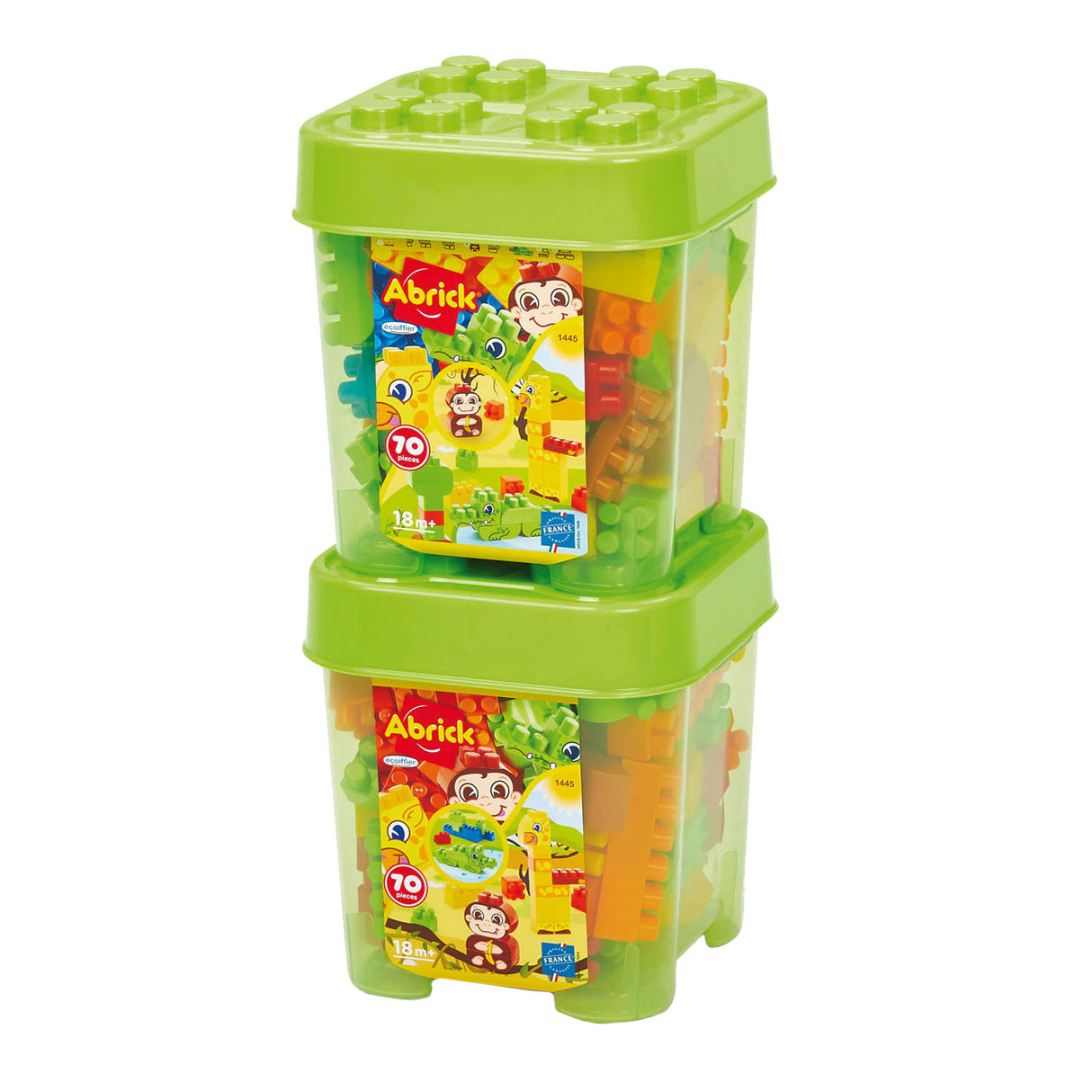 Abrick building blocks in storage box, 70dlg.