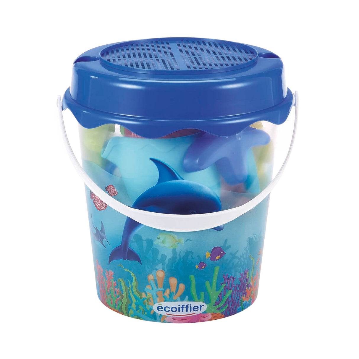 Ecoiffier Bucket delfin med tilbehør, 12dlg.