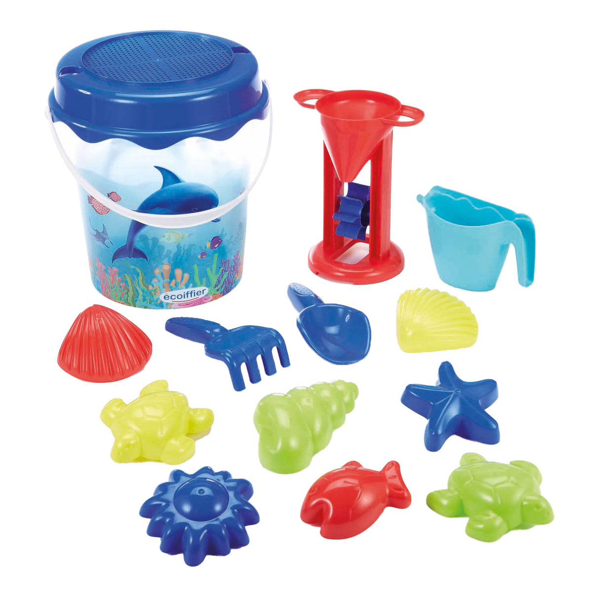 Ecoiffier Delfin-Eimer-Set mit Zubehör, 12-tlg.