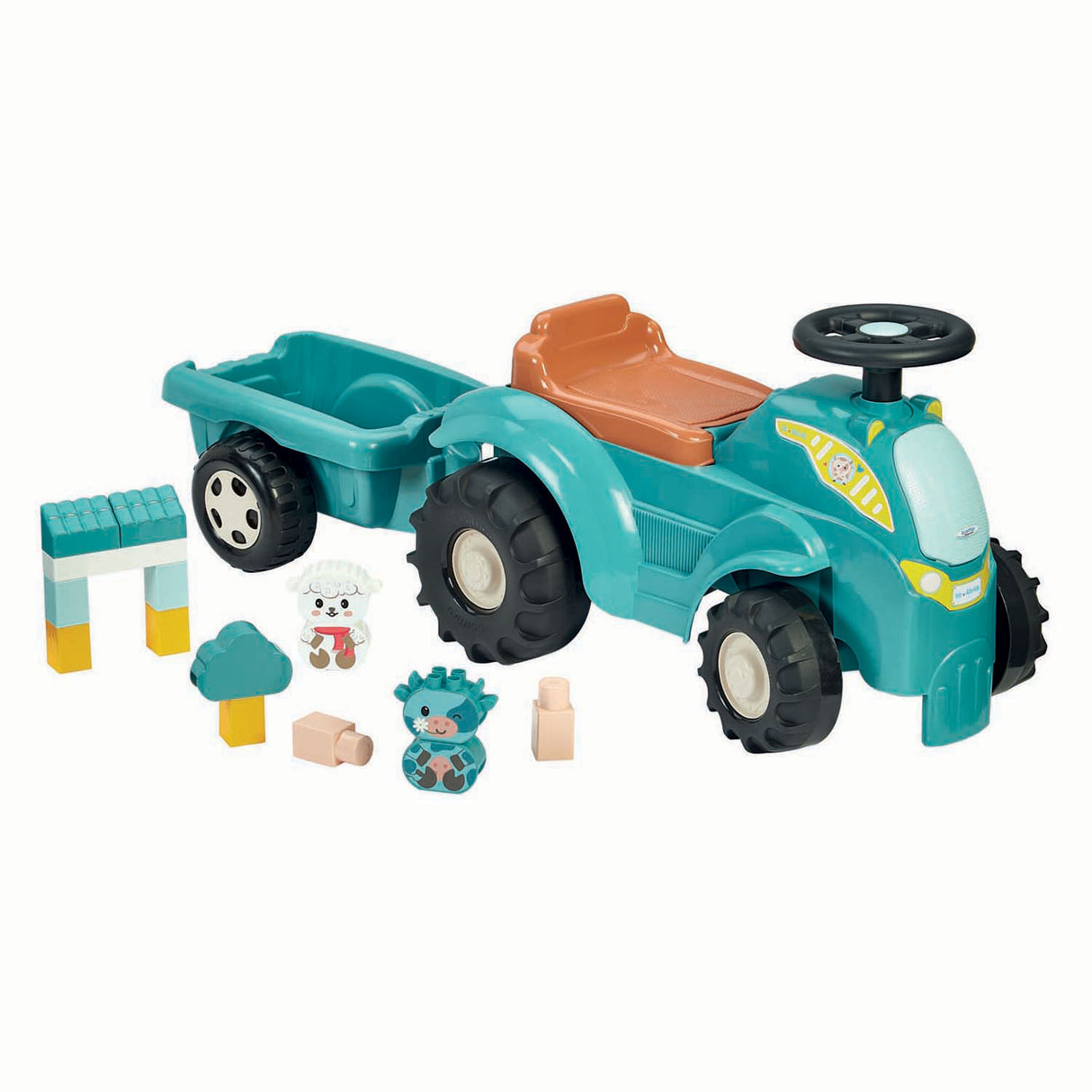 Ecoiffier lenkbarer Traktor mit Anhänger - 15 Stk.