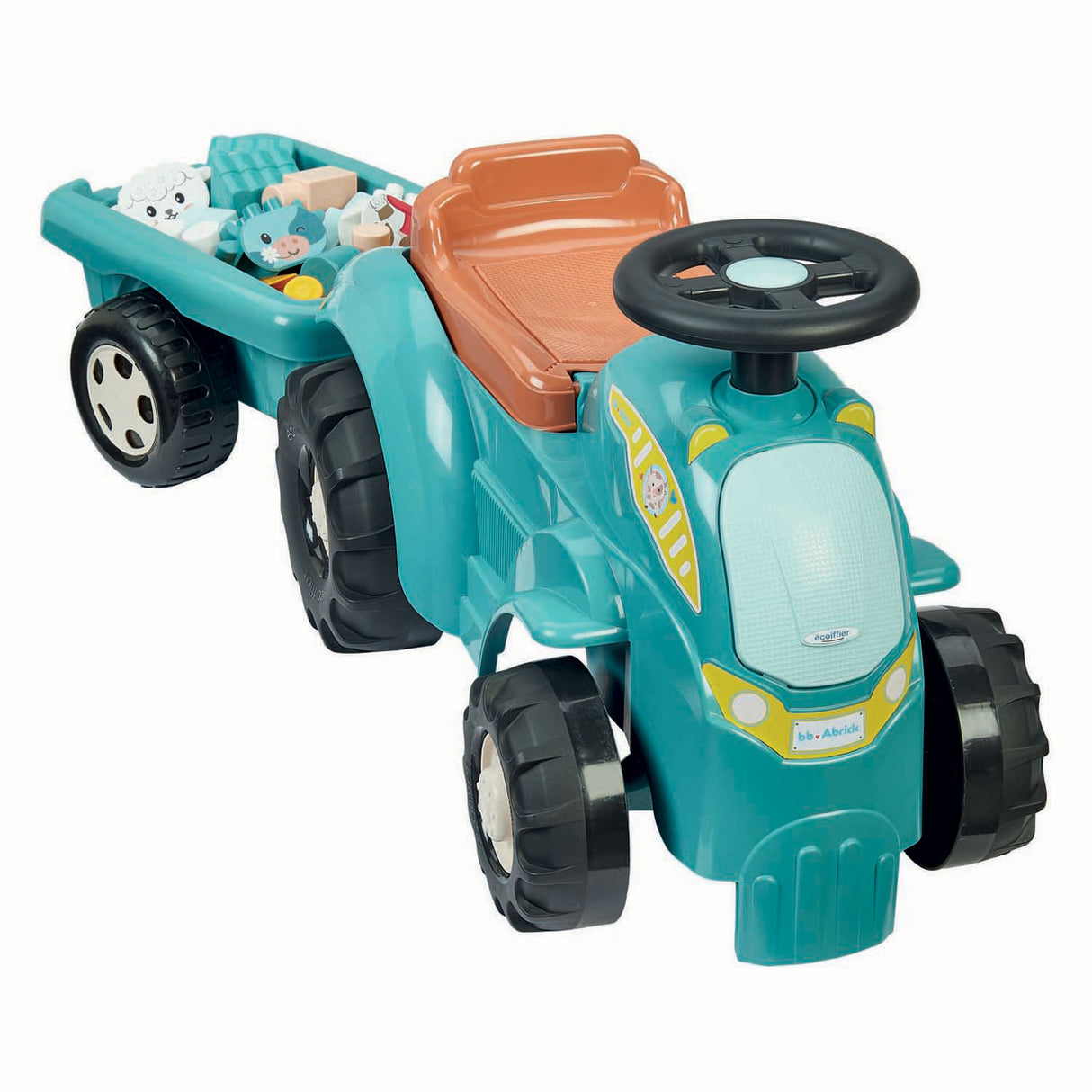 Ecoiffier lenkbarer Traktor mit Anhänger - 15 Stk.