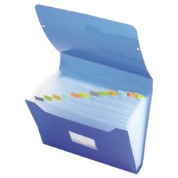 Documentmap vk pp 180g m2 a4 33x24cm blauw elastieksluiting indextabs 13 vakken