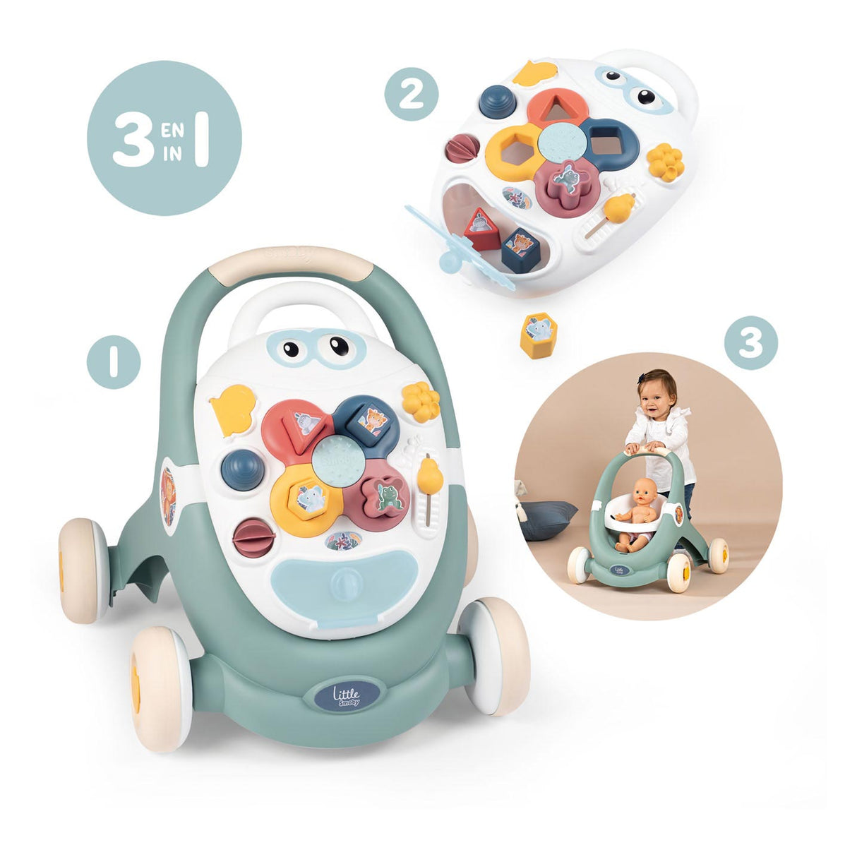 Smoby liten baby 3in1