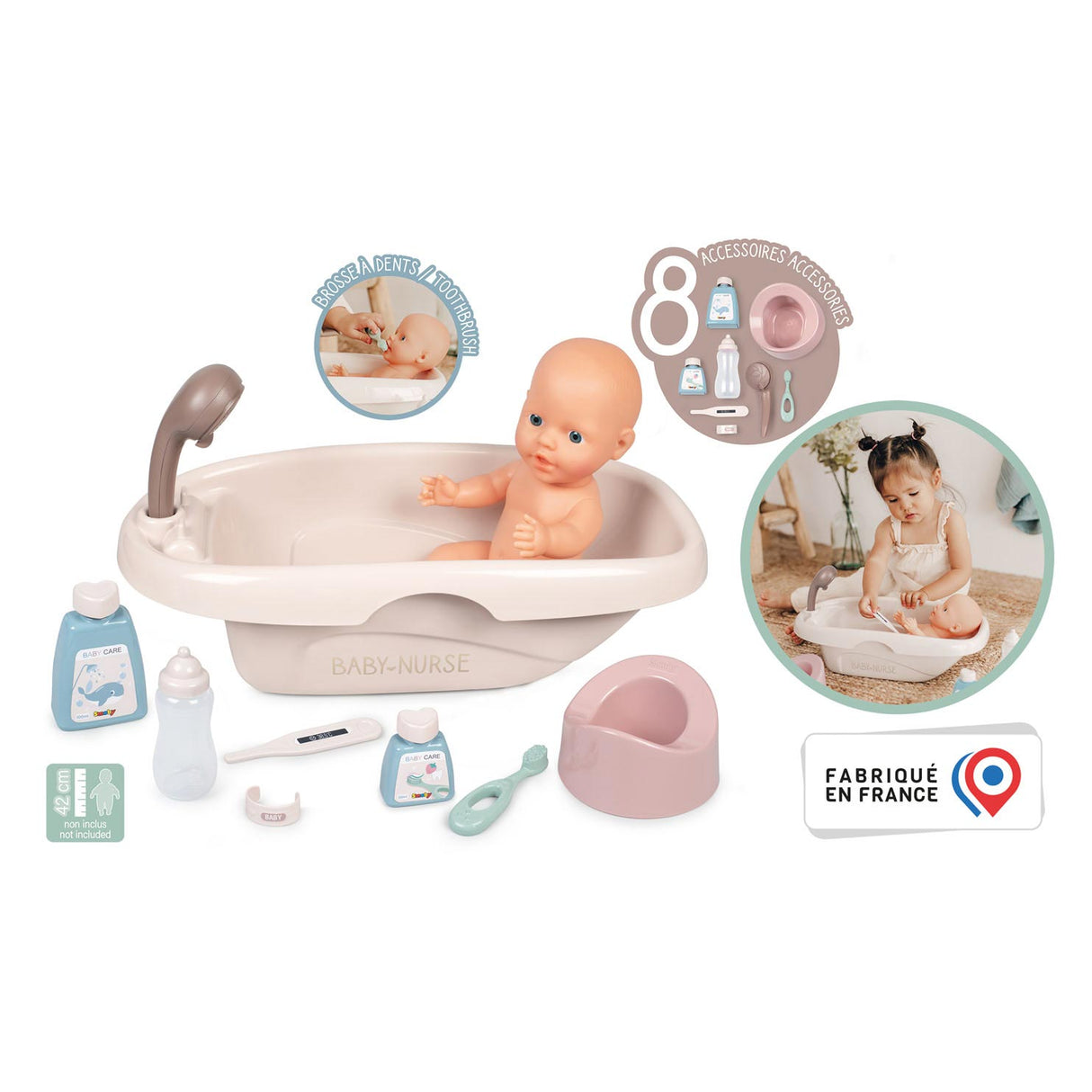 Smoby Baby Schwesterbad mit Accessoires, 8dlg.