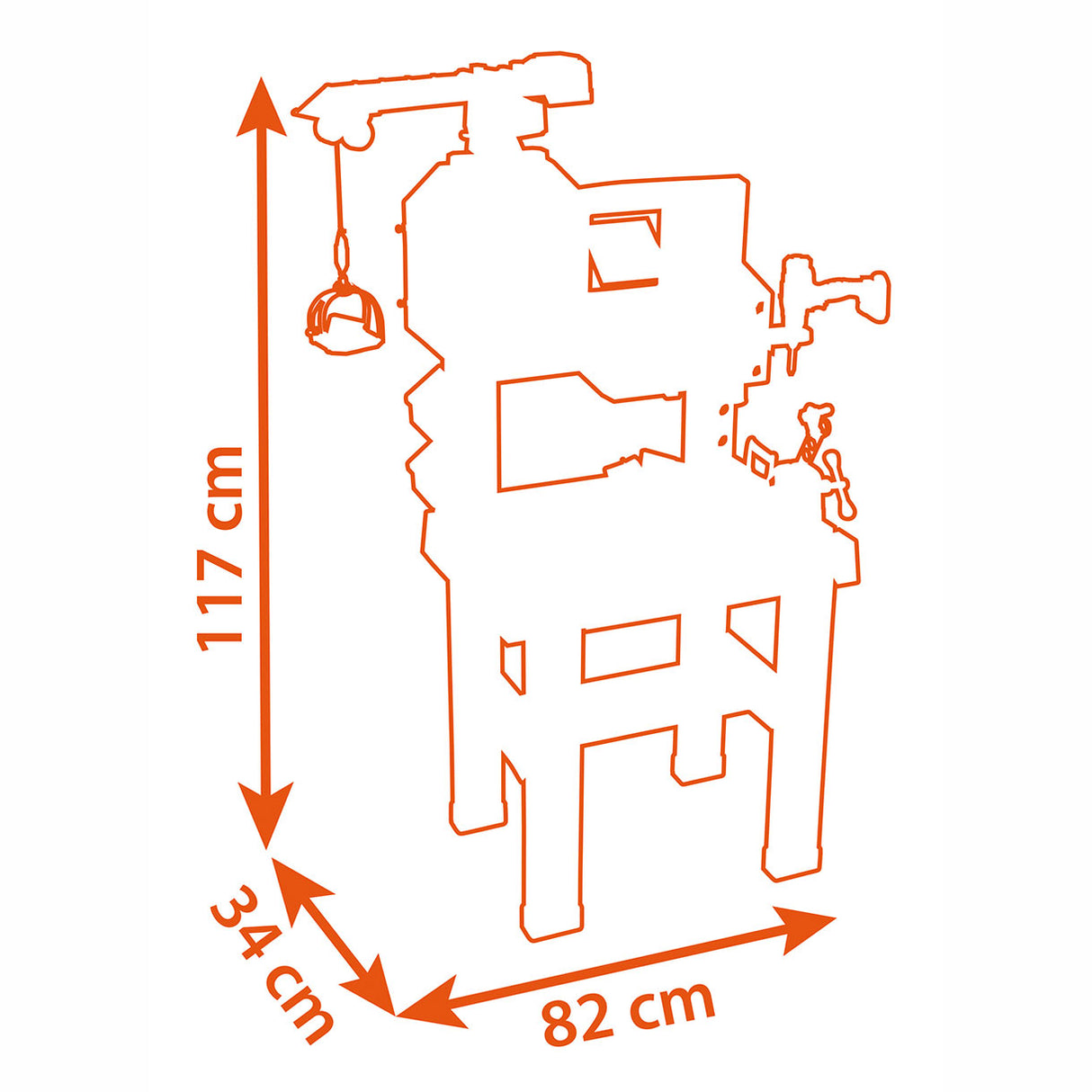 Fëmmert schwaarz decker toy Crybench mat Kran, 94dlg.