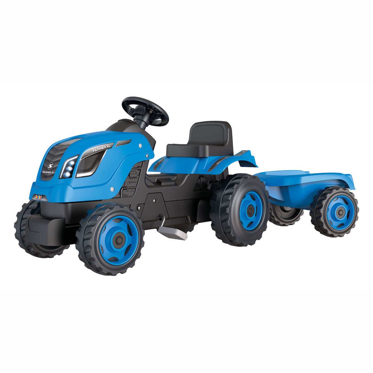 Smoby Farmer XL Steptractor with Trailer Blue