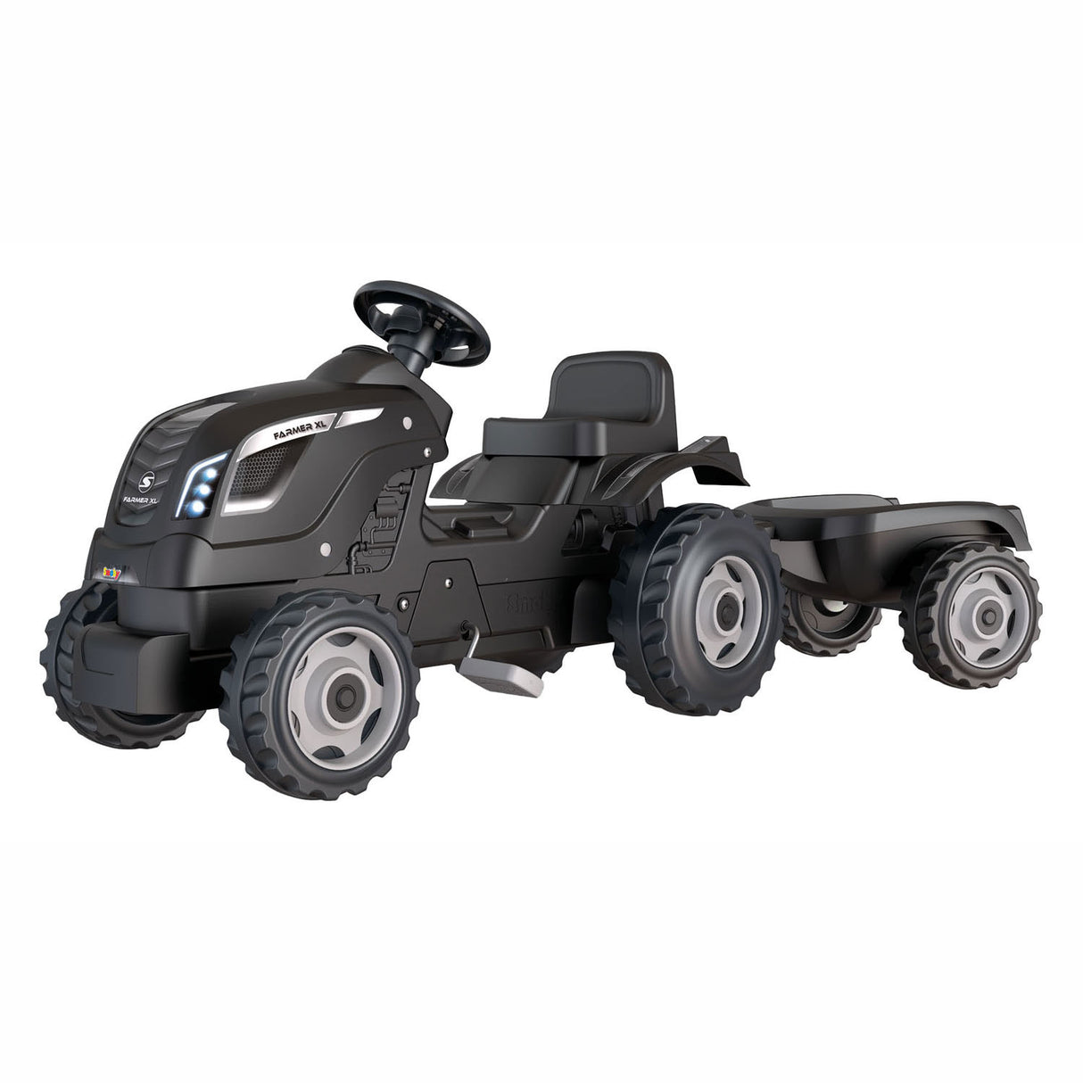 Smoby Farmer XL Stepractor med trailer svart