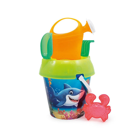Adriatisches Eimerset Happy Ocean ø18cm mit Gießkanne, Schaufel, Rechen und Form