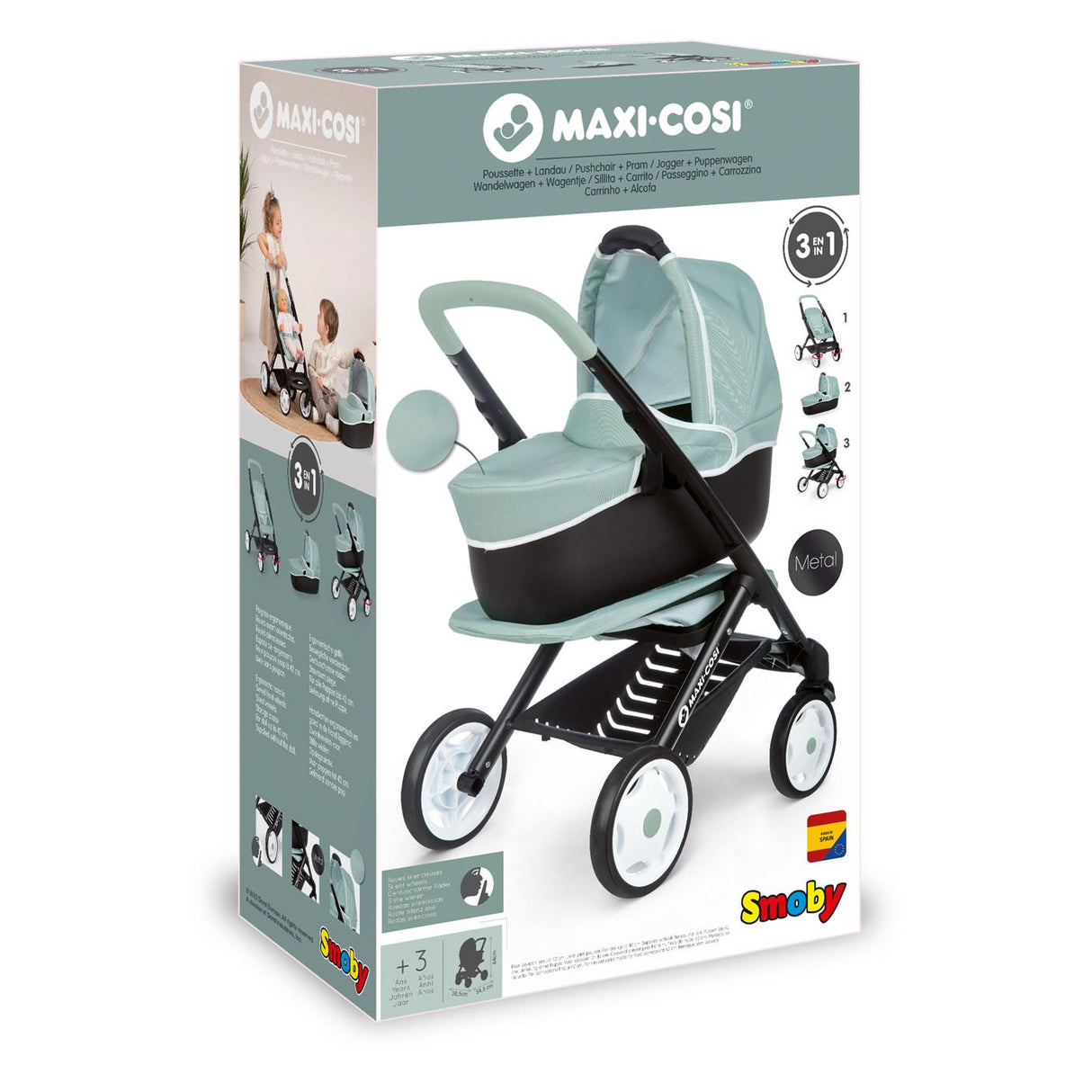 Smoby maxi-cosi dukke ordentlig salvie 3in1